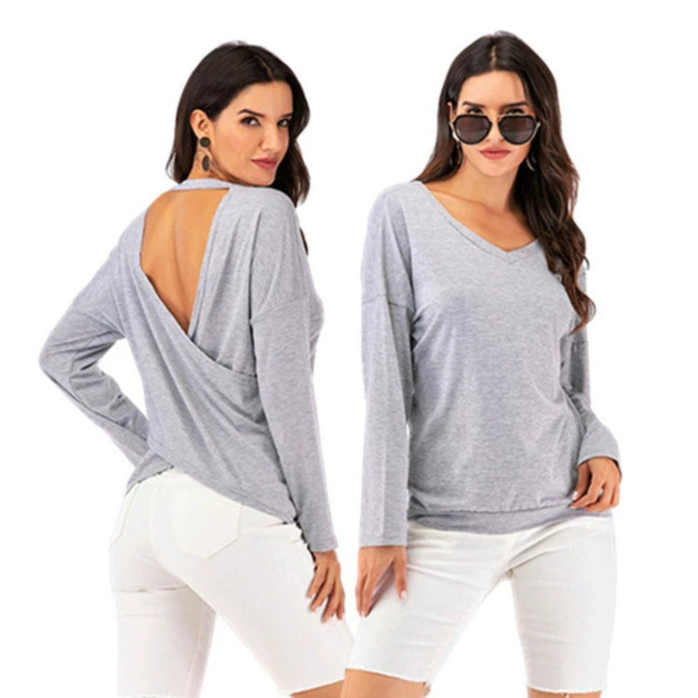 ZARA Solid Cross Back Sexy Casual Pullover Top Women Fall Winter Loose Trendy